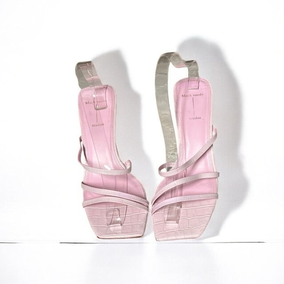 🌻Black Suede Studio Women's Pink Leather Felicity Sandals Size 41 | US Size 10 - Picture 4 of 11